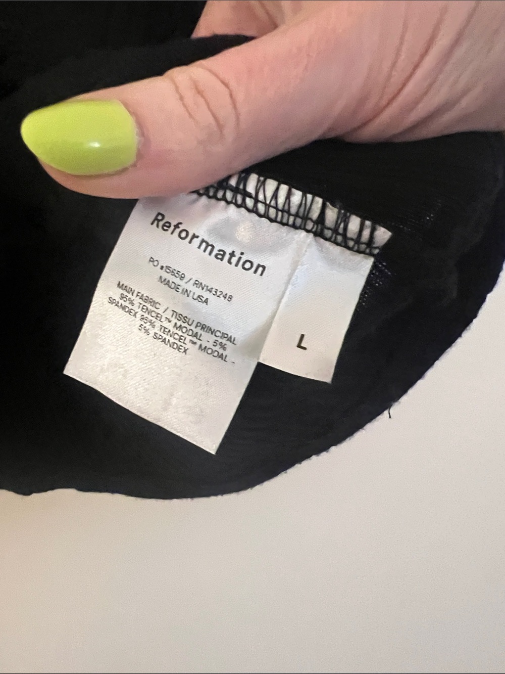 Reformation Black Ribbed Button-Front Tank - Picture 6 of 6